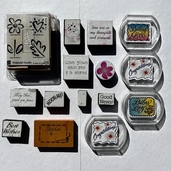 Other - Rubber Stamps Doodles Stitched By Congratulations Sayings Hooray! Lot of 19